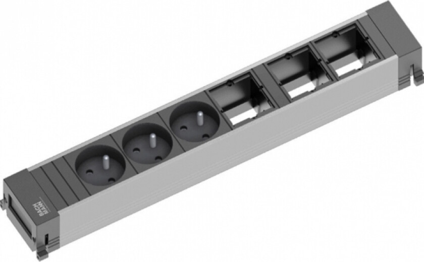 Bachmann Power Ramme - Skjøteledning - Utgangskontakter: 3 (Fransk / Ute) - 10 Cm - Frankrike - Sort, Eloksert Aluminium (916.048)