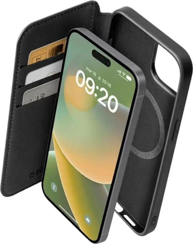 iPhone 14 Plus Wallet Mag Deksel - MagSafe Kompatibel - Svart