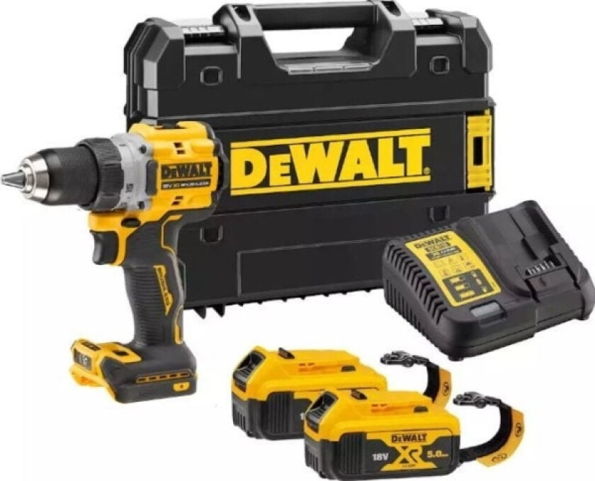 Dewalt Dewalt Bor/Driver. Skrutrekker 18V Dcd800p2t 90Nm 2X5,0Ah Bl Tstak Lanyard Klar