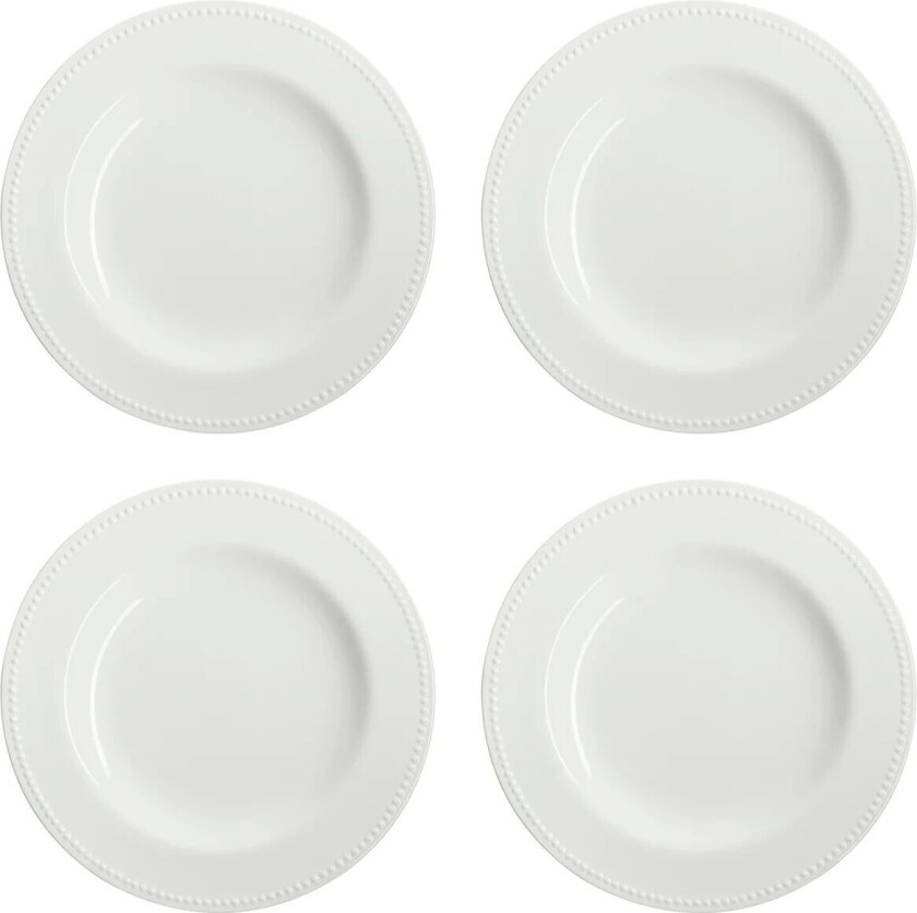 Dots tallerken 28 cm 4 stk. Kremhvit