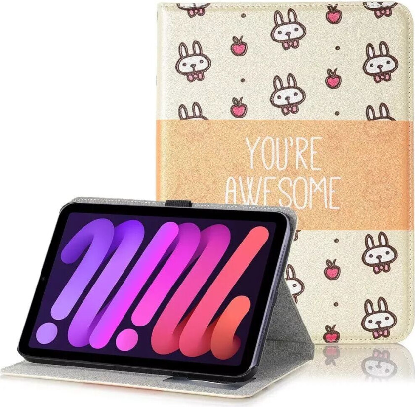 iPad Mini (2021) Kunst Skunn Deksel med Lommebok & Touch Pen Holder - Awesome