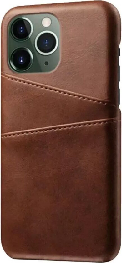 iPhone 14 Pro Kunst Skinn Bakdeksel m. Lommebok - Brun