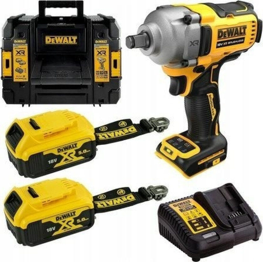 Dewalt Dewalt Slagnøkkel. Slagsnøkkel 1/2" 18V Dcf891p2t 812Nm 2X5,0Ah 4-Gangs Tstak-Ringslanyard Klar