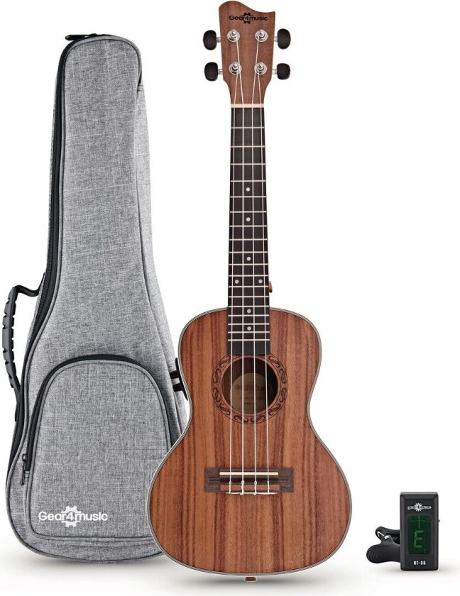 Gear4Music Koa Concert Electro Ukulelepakke fra Gear4Music