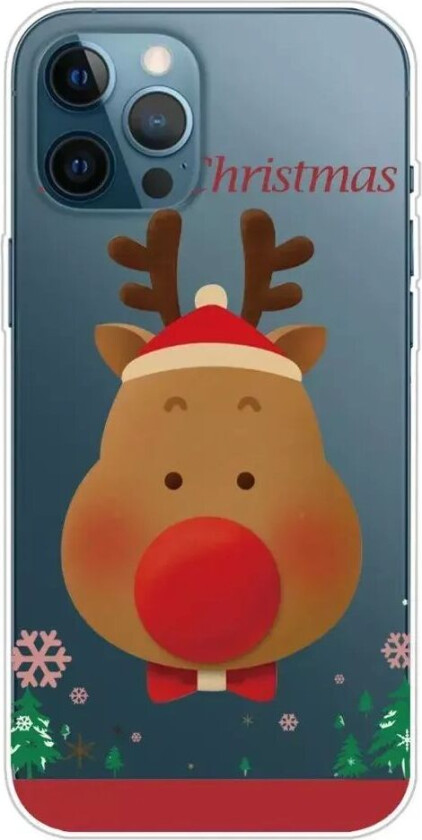 iPhone 14 Pro TPU Plast Jul Deksel - Reinsdyr Med Sløyfe