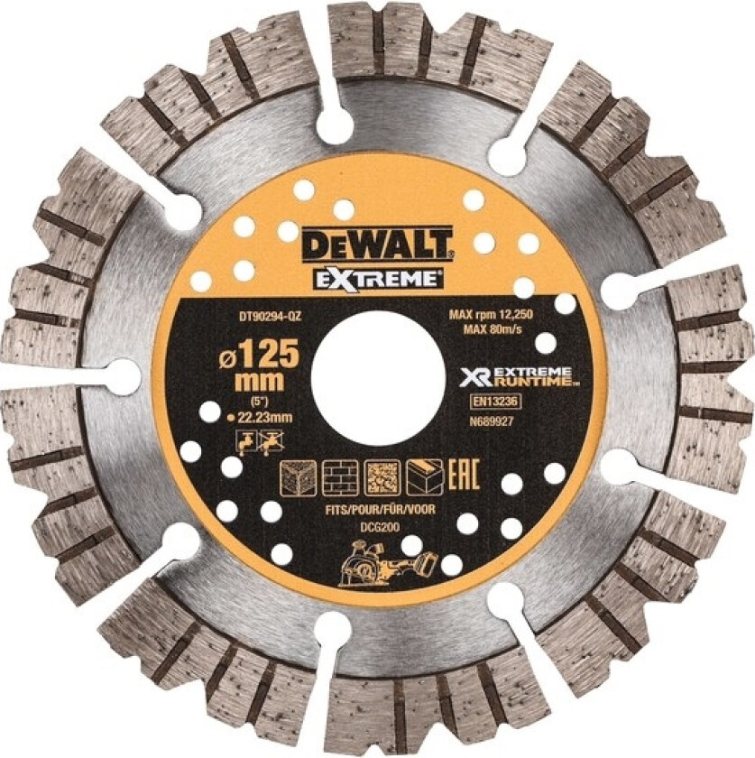 Bilde av Dewalt Dt90294-Qz, Slipeskive, Nedtrykket Senter, Stein, Dewalt, 12,5 Cm, Metallisk