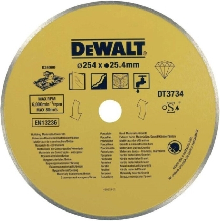 Dewalt Dt3734-Xj, Porselen, Stein, 25 Cm, 2,54 Cm, 1 Stykker
