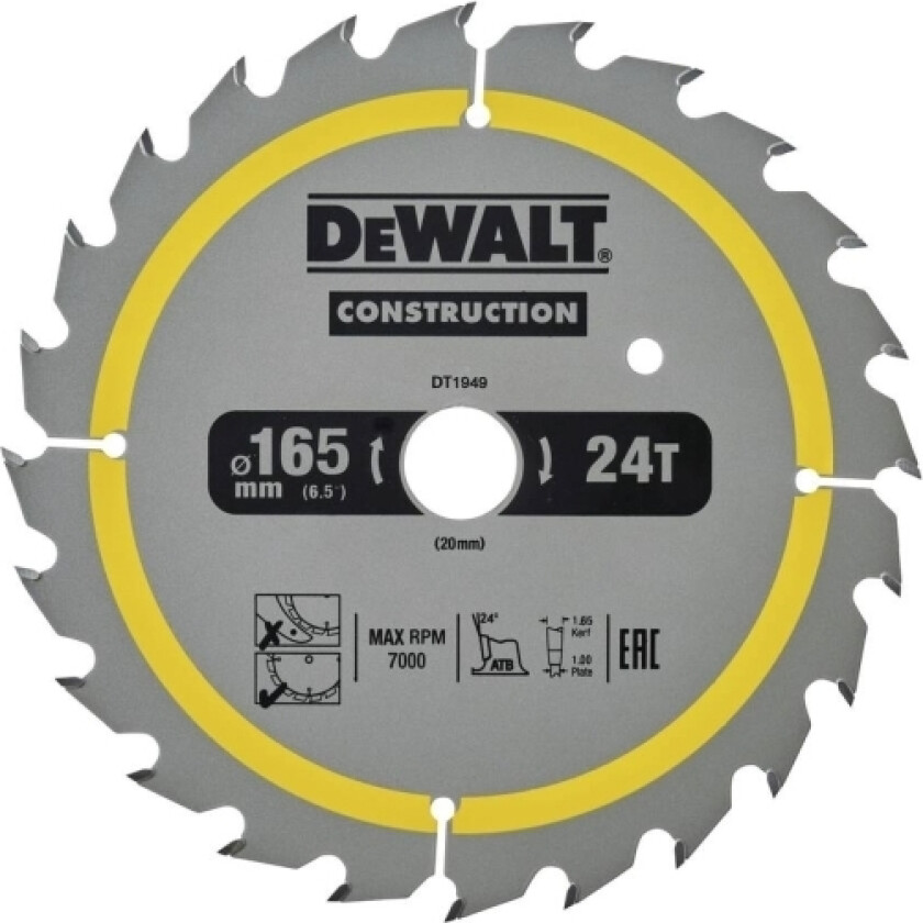 Dewalt Dt1949-Qz Rundsavblad 1 Stk