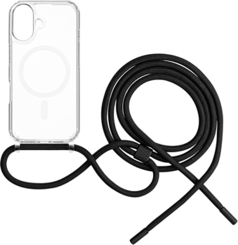 Fixed | Magpure Neck | Back Cover With Lanyard | Apple | Iphone 16 | Tpu | Clear, Black