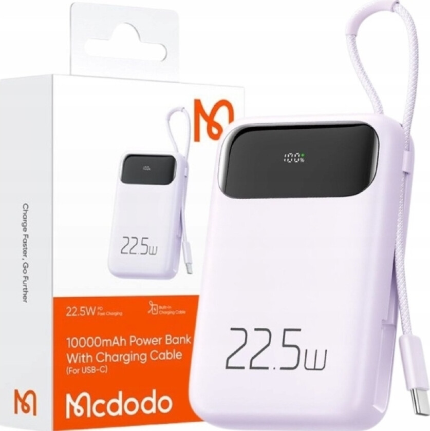 Powerbank Mcdodo Mcdodo Powerbank 10000Mah Z Wyswietlaczem 3X Usb Usb-C 22,5W + Kabel Usb-C
