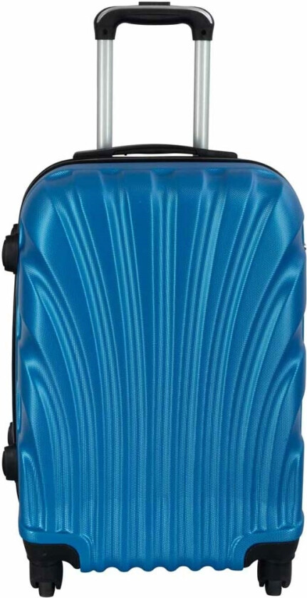 Mellomstor koffert - Musling Blå hardcase koffert - Eksklusiv reisekoffert