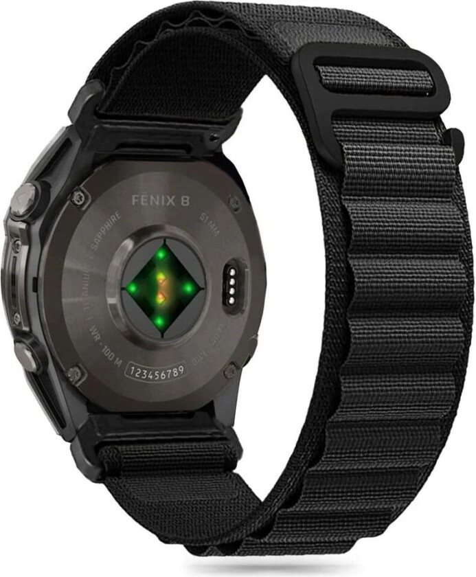 Bilde av Universal Garmin 22mm QuickFit Tech-Protect Nylon Pro Rem - Svart