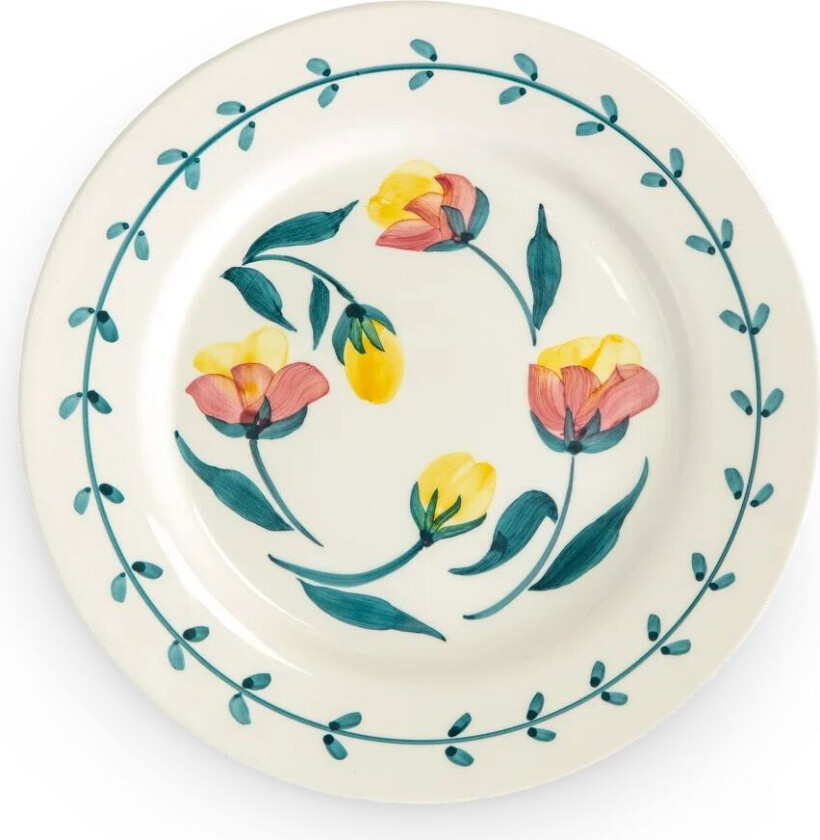 Flowers Tulips tallerken Ø28 cm Hvit