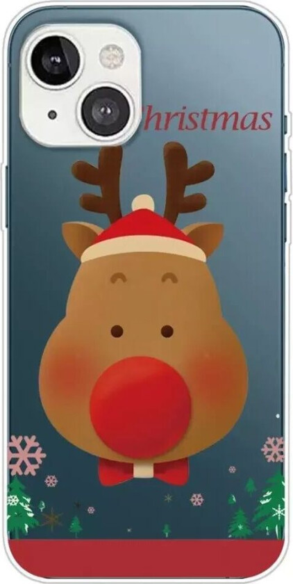 iPhone 14 Plus TPU Plast Jul Deksel - Reinsdyr Med Sommerfugl