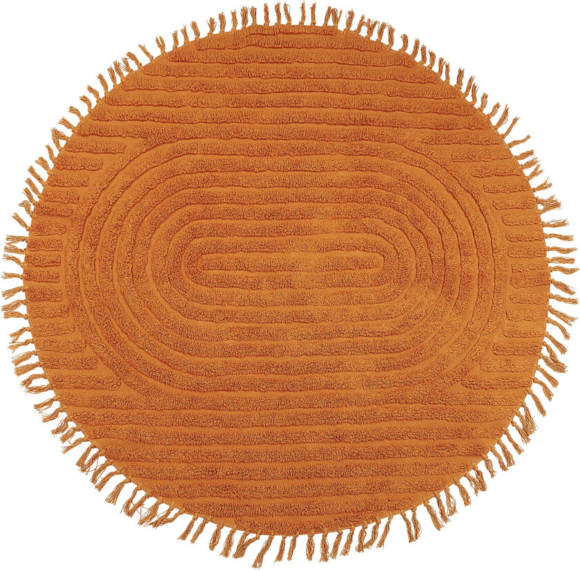 Halfeti Ryeteppe 140 cm Rund - Oransje