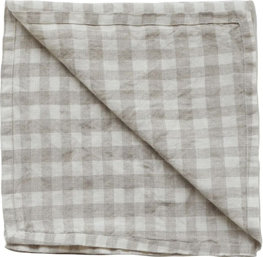 Gingham rutete kjøkkenhåndkle 70x50 cm Natural
