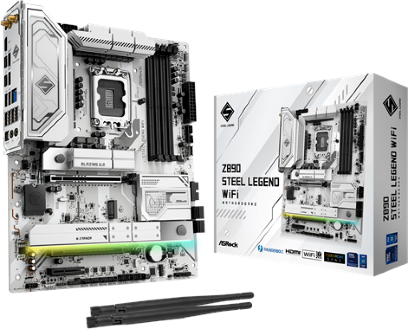 Z890 STEEL LEGEND WIFI Hovedkort - Intel Z890 - Intel LGA1851 socket - DDR5 RAM - ATX