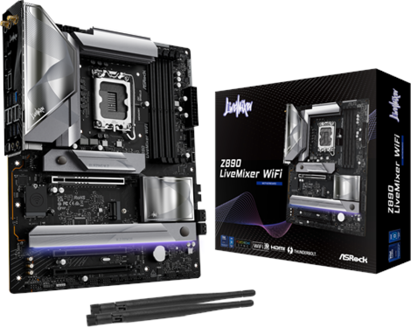 Z890 LIVEMIXER WIFI Hovedkort - Intel Z890 - Intel LGA1851 socket - DDR5 RAM - ATX