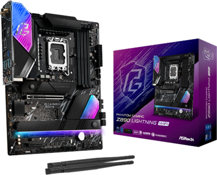 Z890 LIGHTNING WIFI Hovedkort - Intel Z890 - Intel LGA1851 socket - DDR5 RAM - ATX