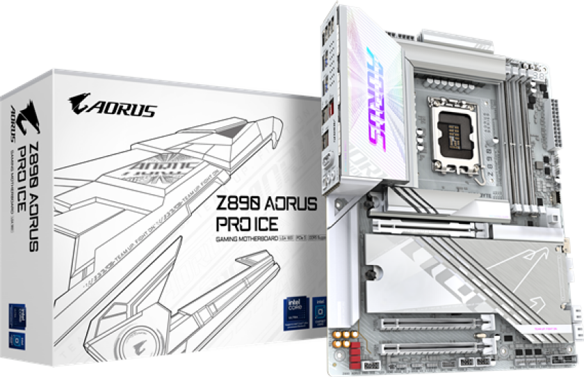 Z890 AORUS PRO ICE Hovedkort - Intel Z890 - Intel LGA1851 socket - DDR5 RAM - ATX