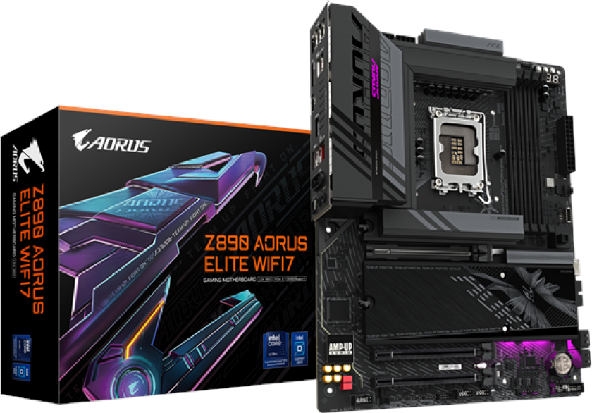 Z890 AORUS ELITE WIFI7 Hovedkort - Intel Z890 - Intel LGA1851 socket - DDR5 RAM - ATX