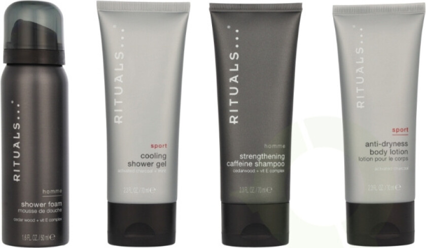 Homme Set 260 ml Shower Foam 50ml/Strenghtening Caffeine Shampoo 70ml/Anti Dry Body Lotion 70ml/Cooling Shower Gel 70ml