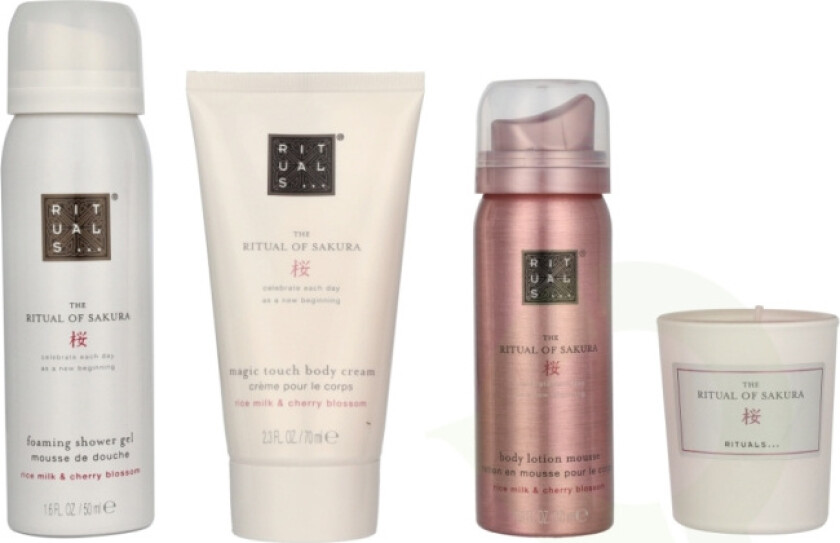Sakura Set 195 ml Scented Candle 25gr/Foaming Shower Gel 50ml/Body Cream 70ml/Body Lotion 50ml