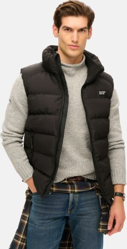 Sports Puffer Gilet, Black, S, Vester