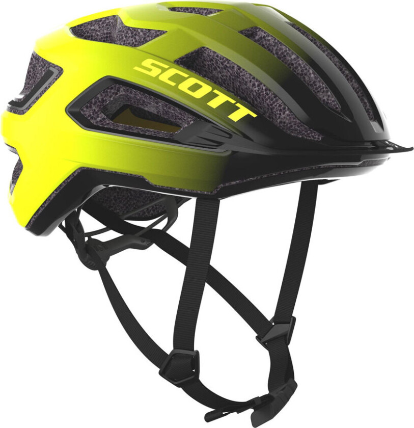 Scott Arx Plus sykkelhjelm MIPS Black/Radium Yellow RC