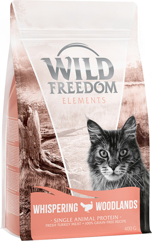 2 + 1 gratis! 3 x 400 g Wild Freedom tørrfôr - Whispering Woodlands - Kalkun (Single Meat)