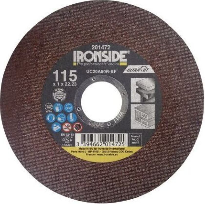 Ultracut Kappeskive 115 cm 115 x 1,0 x 22 mm