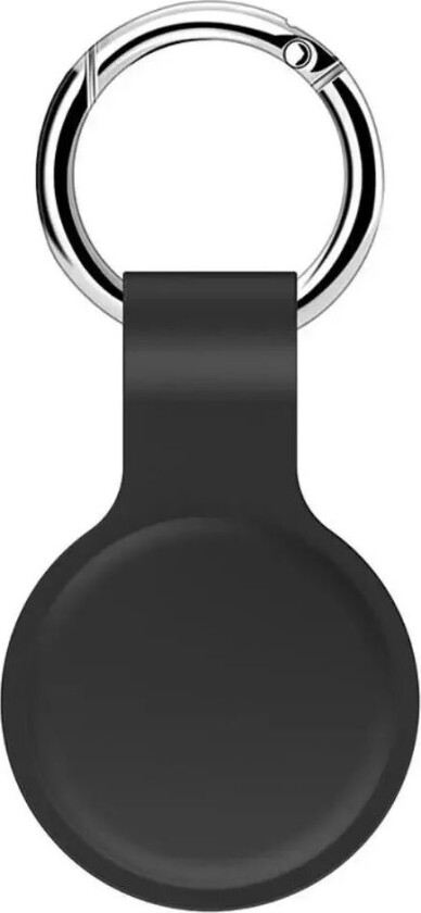 AirTag Silikon Deksel med Rund Karabinhage - Mørke Grå