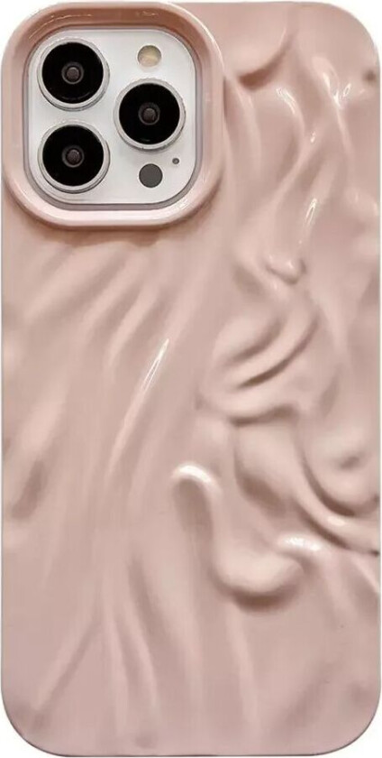iPhone 14 Pro Fleksibelt Deksel - Bølget Design - Rosa