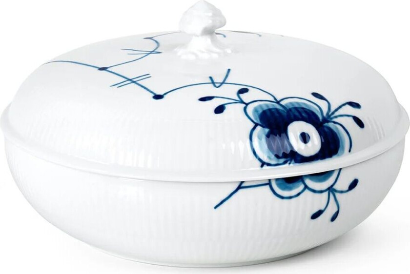 Bilde av Blue Fluted Mega skål med lock 130 cl