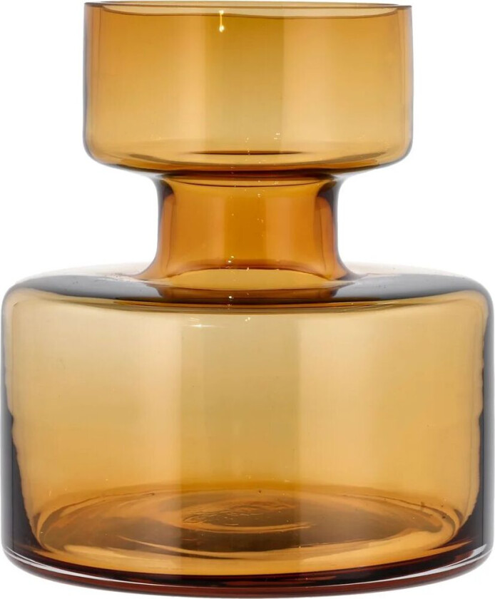 Tubular glassvase 20 cm Amber