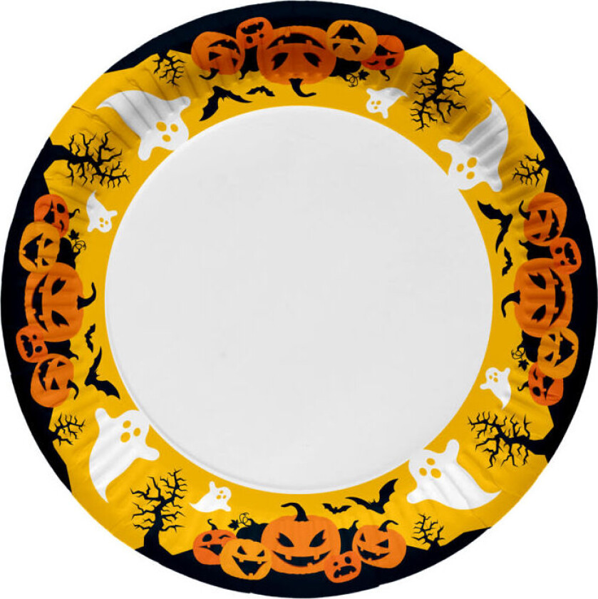 Papptallerken Halloween 23cm 8stk
