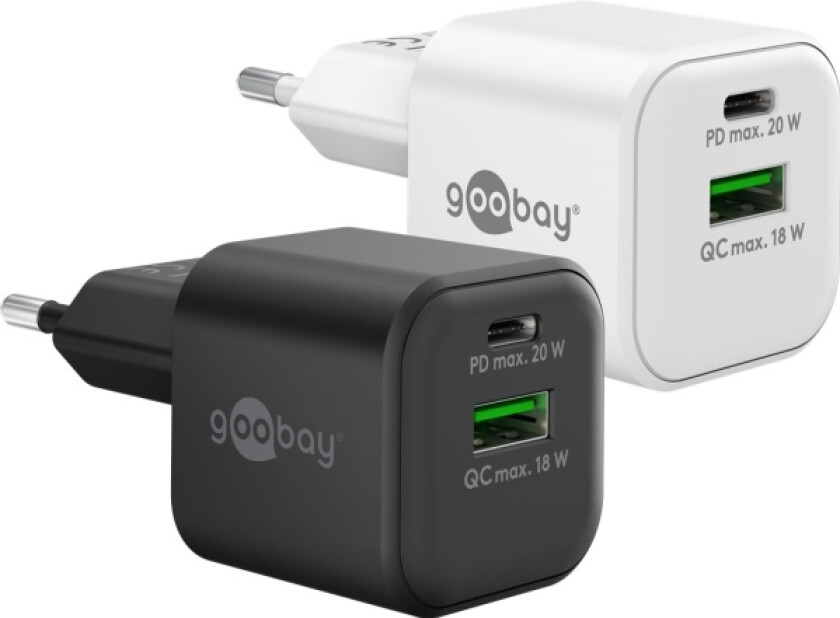 Usb-C™ Pd Gan Dobbelt Hurtigoplader (20 W) Hvid