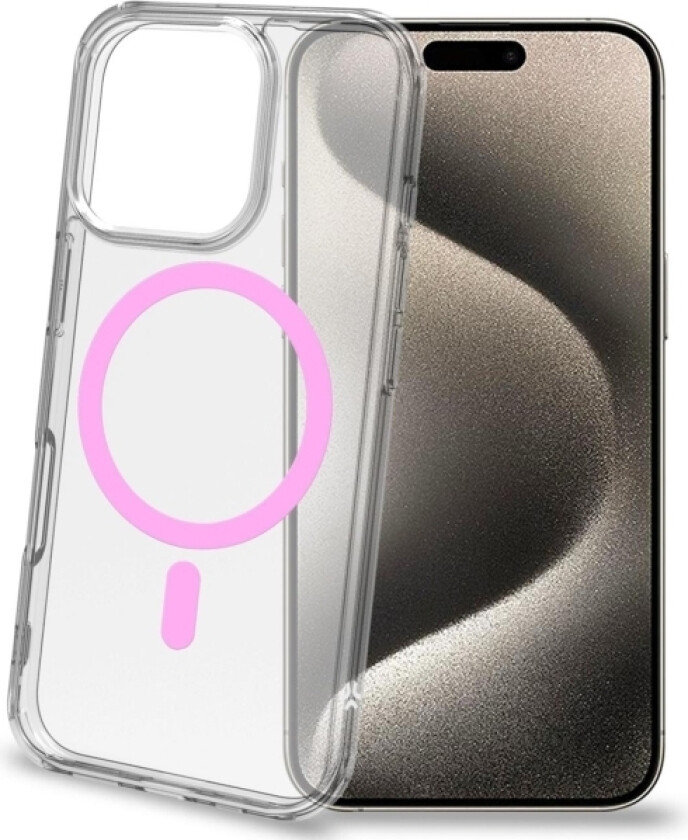 Gelskinmag Magnetic Cover Magsafe Iphone 16 Pro Transparent + Rosa