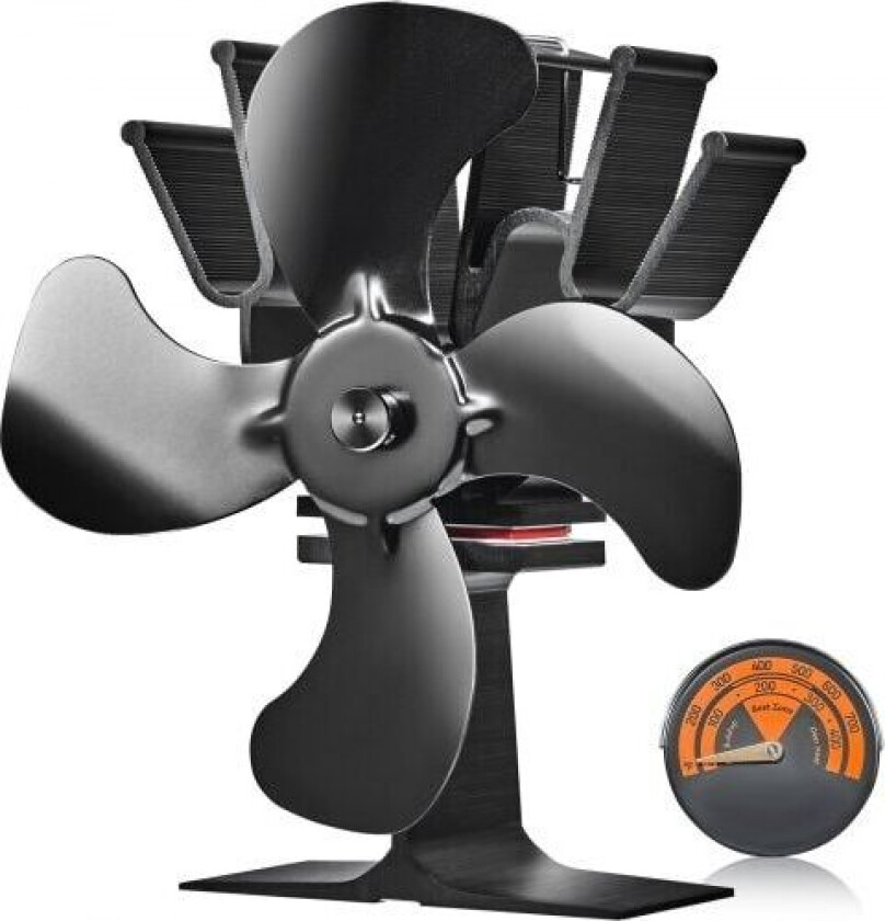 Vedovn Vifte Varmedrevet, stille peisvifter for ved/vedovn/varmeovn