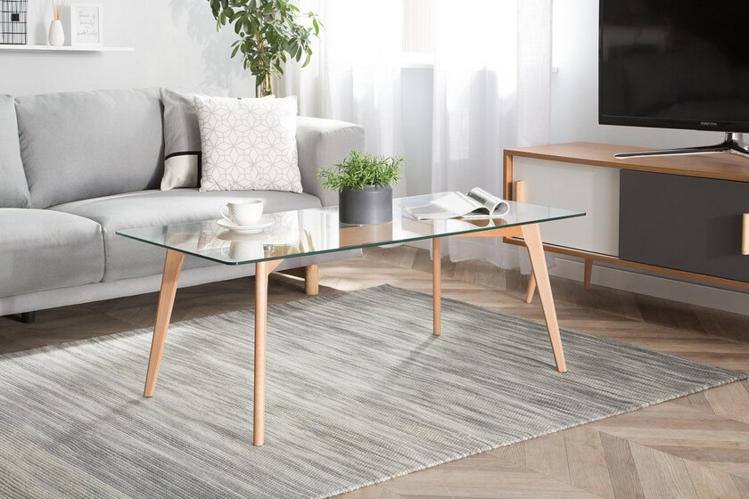 Hudson Sofabord 120 cm - Glass/Natur