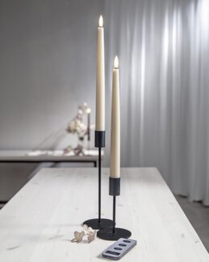 Bilde av LED antikk stearinlys flamme 2-pakning + fjernkontroll
