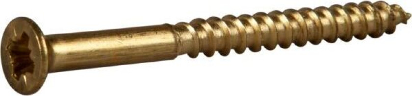 Treskrue inv sh 3,45x32messing -10 senkhode for bruk innendørs