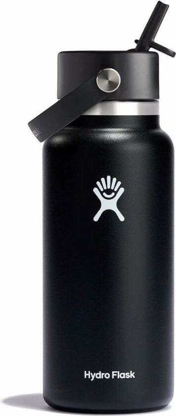 Wide Flex Straw Bottle 32oz (946ml) Black 0.946 L