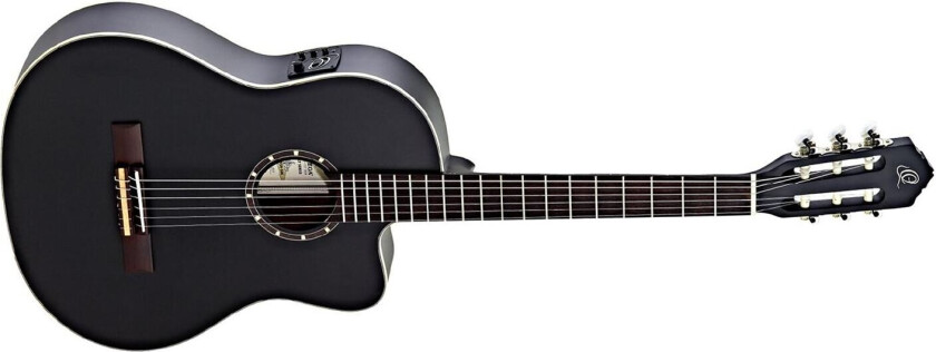 Ortega Rce125sn-Sbk Klassisk Gitar 4/4 Size, Med Mik, Thin, Slim Neck