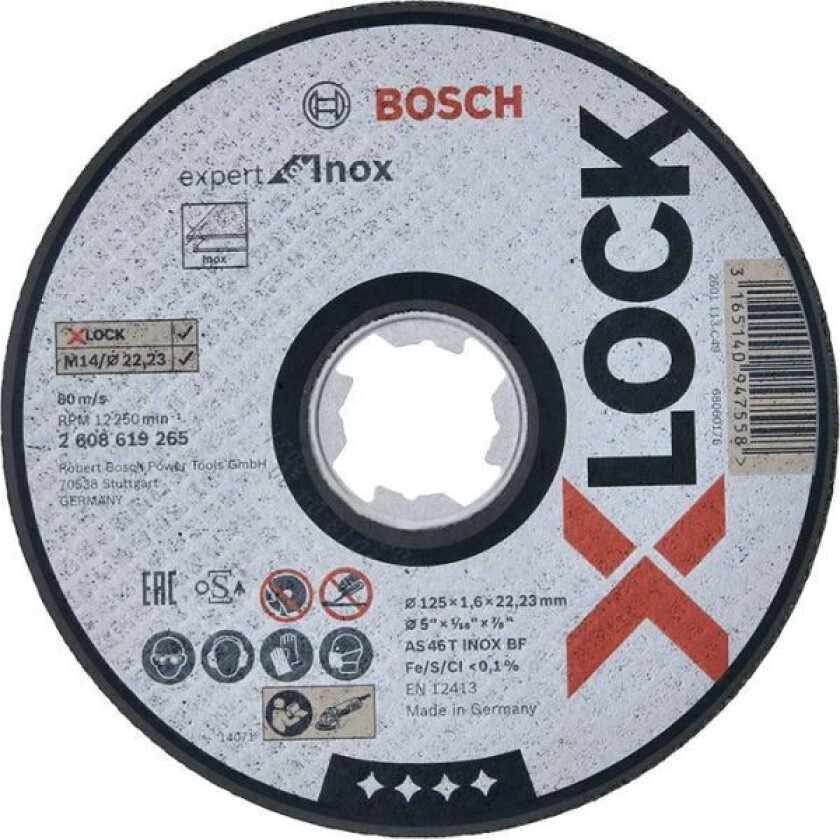 Expert for Inox Kappeskive X-LOCK 115 × 1,6 × 22,23 mm