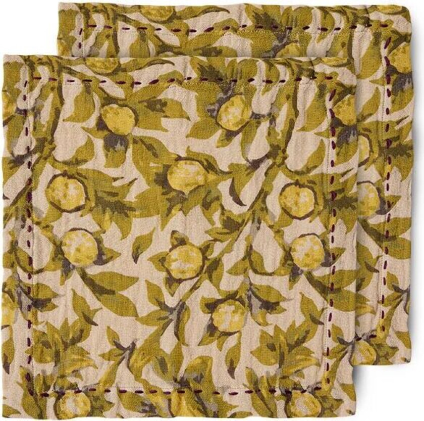 Bilde av Mediterranean bomullsserviett 30 x 30 cm 2-pakning Olive