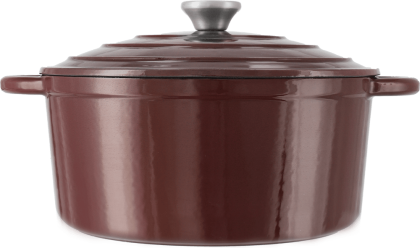 støpejernsgryte rund 5 l Burgundy
