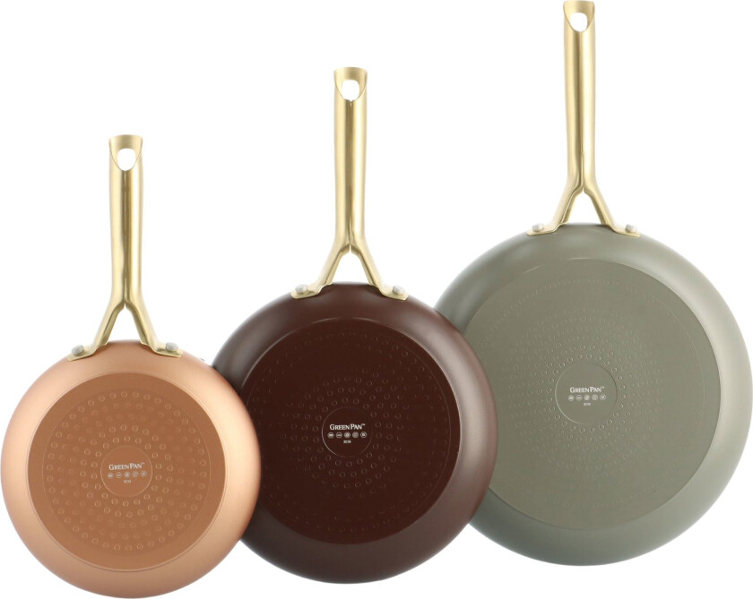Padova stekepannesett 3 deler, copper/chocolate brown/quartz grey