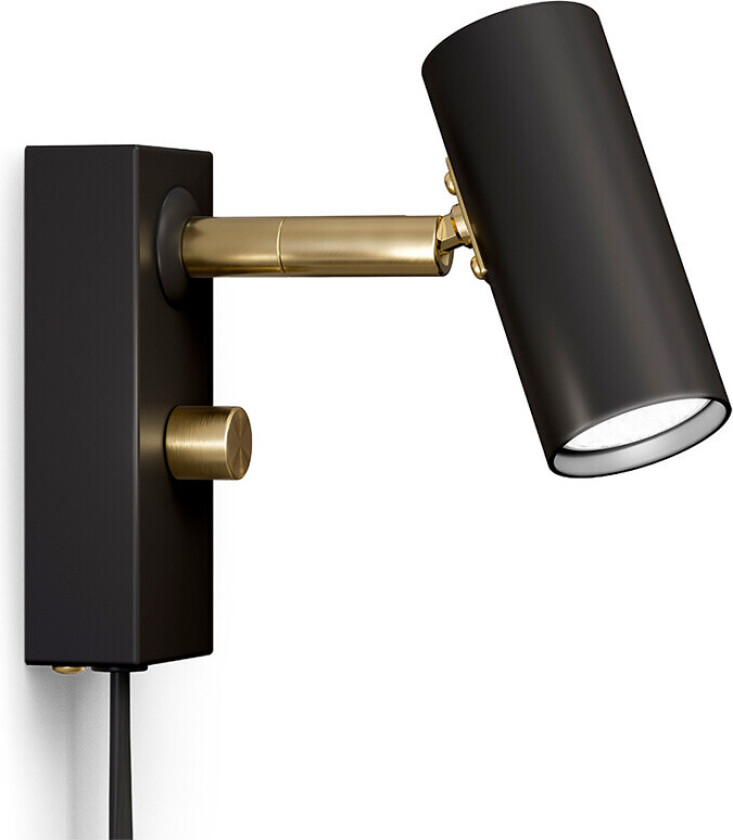 - Cato Vegglampe Matt Svart/Messing