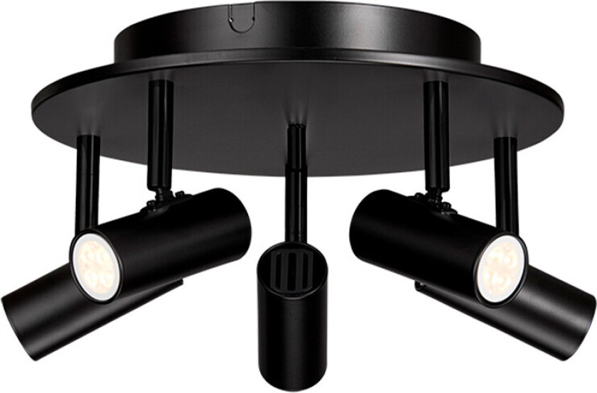 - Cato 5-spot Taklampe Matt Svart/Matt Svart